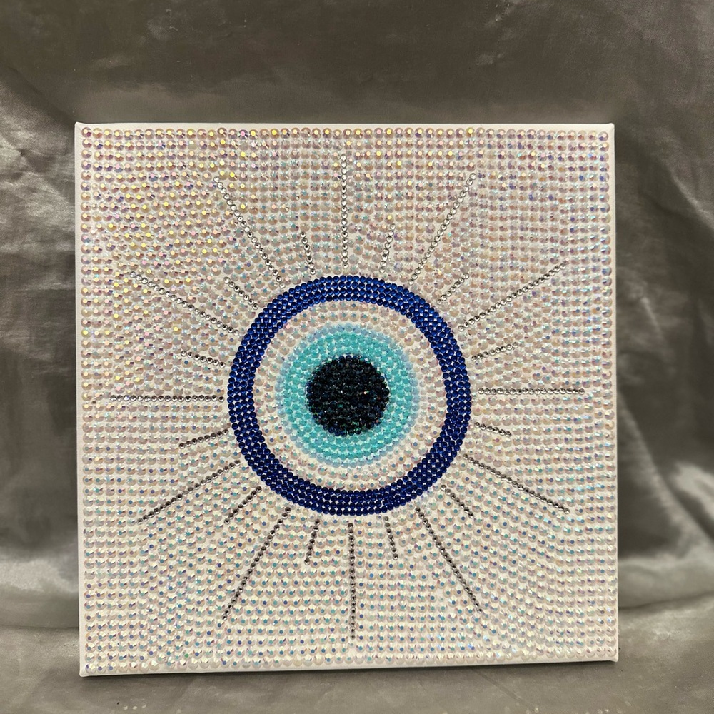 Evil Eye Rhinestone Canvas